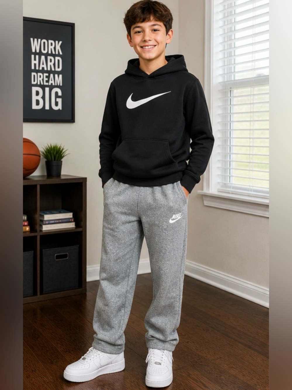 Nike Boys Gray Sweatpants – Size Medium